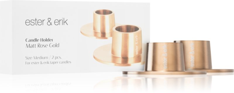 ester & erik accessories matt rose gold sfeșnic medium 2,2 cm 2 buc