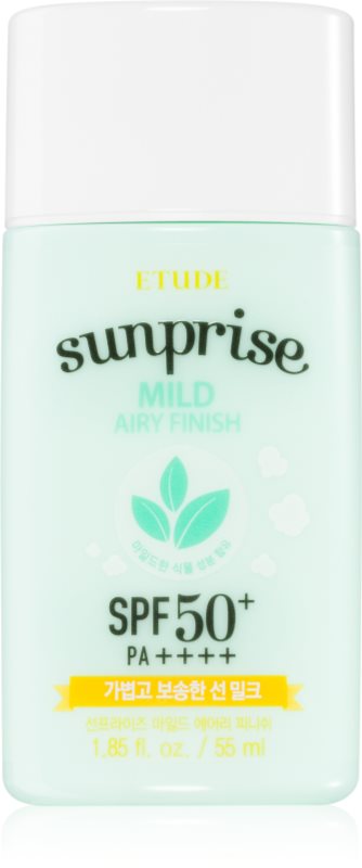 ETUDE Sunprise Mild Airy Finish fluid protector cu minerale pentru fata SPF 50+ 55 ml