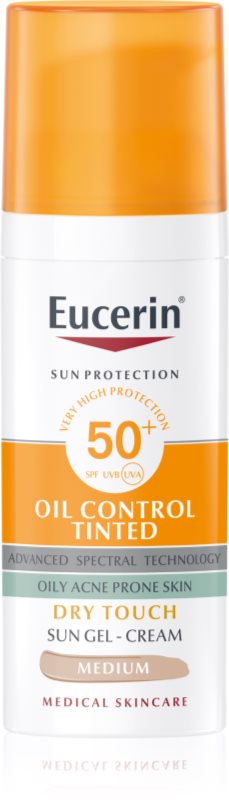 Eucerin Sun Oil Control Tinted gel cremă pentru plajă SPF 50+