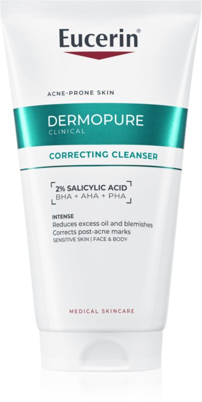 Eucerin DermoPure Clinical Correcting Cleanser gel exfoliant de curatare pentru fata si corp