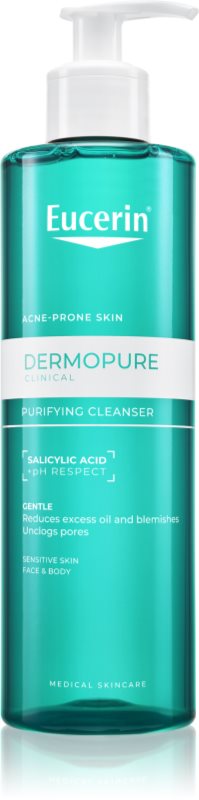 Eucerin DermoPure Clinical Purifying Cleanser gel intens pentru curatare pentru tenul gras, predispus la acnee 400 ml