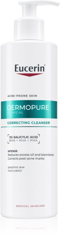 Eucerin DermoPure Clinical Correcting Cleanser gel exfoliant de curatare pentru fata si corp