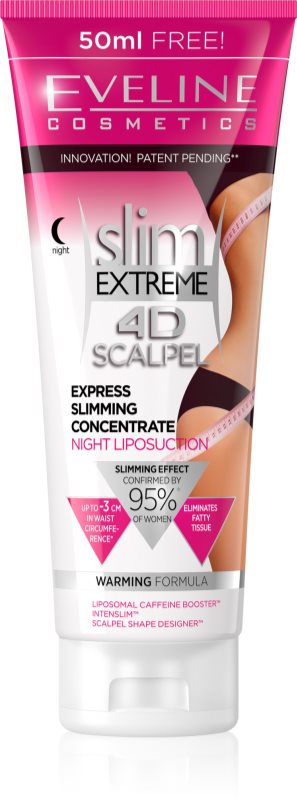 Eveline Cosmetics Slim Extreme 4D Scalpel ser de noapte super concentrat cu efect de încălzire 250 ml