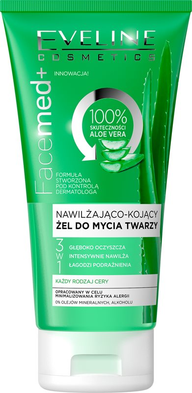 Eveline Cosmetics FaceMed+ gel hidratant de curatare cu aloe vera 150 ml