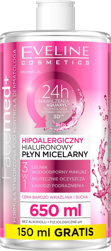 Eveline Cosmetics FaceMed+ apa pentru curatare cu particule micele 650 ml