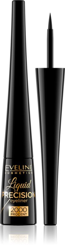 Eveline Cosmetics Liquid Precision 2000 Procent eyeliner rezistent la apă culoare Black 4 ml