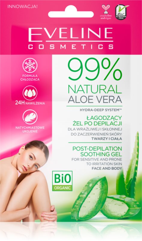 Eveline Cosmetics 99% Natural Aloe Vera gel calmant dupa epilare 2x5 ml
