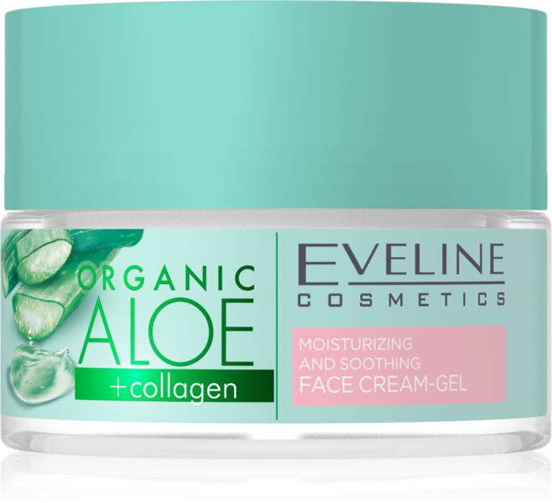 Eveline Cosmetics Organic Aloe+Collagen gel-cremă activ, intens hidratant cu efect calmant 50 ml