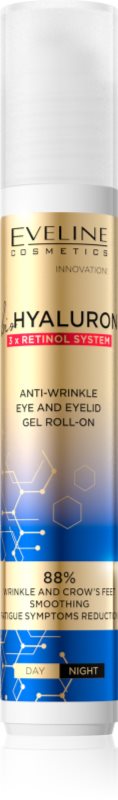 Eveline Cosmetics Bio Hyaluron 3x Retinol System Roll-on pentru ochi racoritor impotriva ridurilor si cearcanelor 15 ml