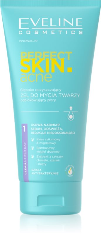 Eveline Cosmetics Perfect Skin .acne gel de curatare profunda pentru ten acneic 150 ml