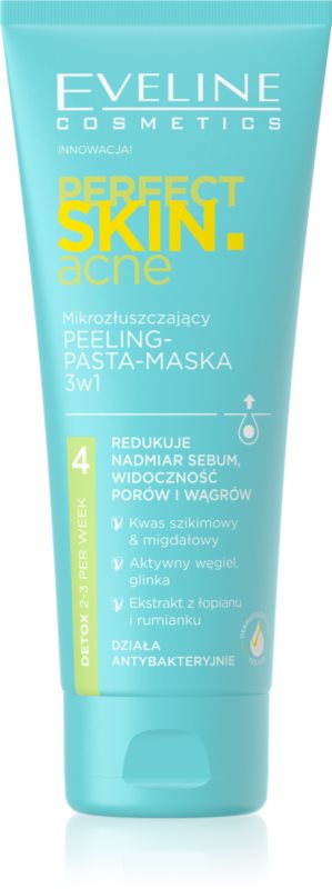 Eveline Cosmetics Perfect Skin .acne masca pentru exfoliere 3 in 1 75 ml