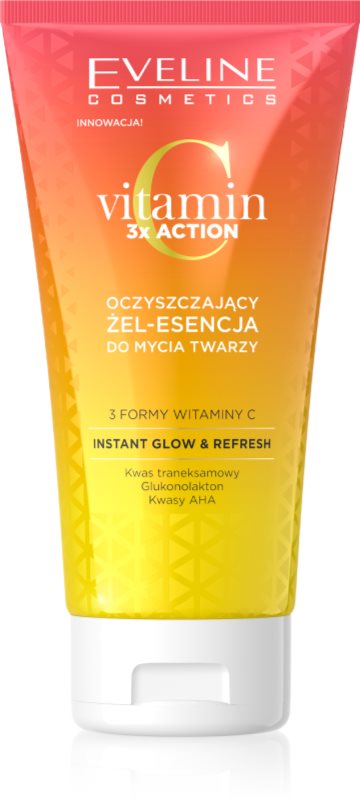 Eveline Cosmetics Vitamin C 3x Action gel de curățare Cu AHA Acizi 150 ml
