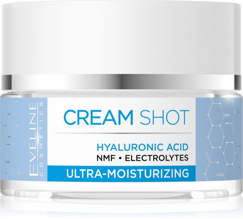 Eveline Cosmetics Cream Shot Hyaluronic Acid cremă intens hidratantă pentru pielea uscata sau foarte uscata 50 ml