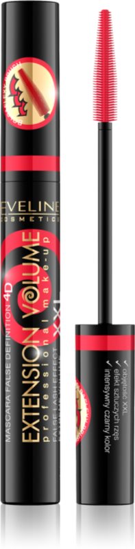 Eveline Cosmetics Extension Volume mascara pentru extra volum cu efect de gene false culoare Black 10 ml
