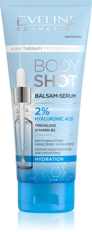 Eveline Cosmetics Body Shot 2% Hyaluronic Acid balsam profund hidratant pentru piele uscata 200 ml