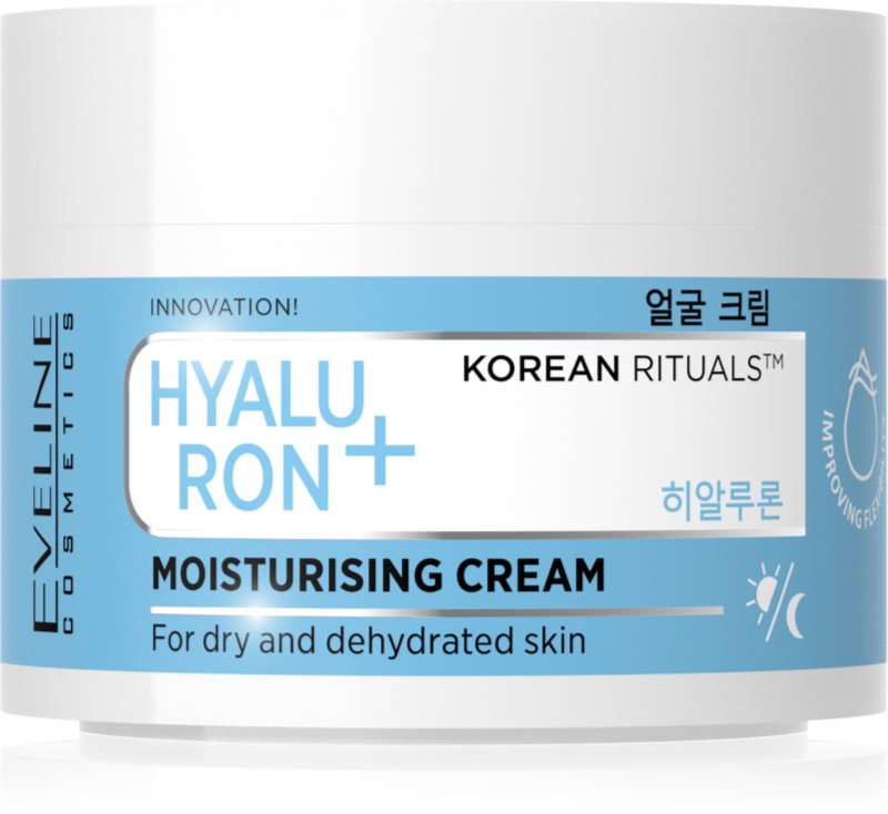 Eveline Cosmetics Hyaluron + Korean Rituals crema de fata hidratanta 50 ml