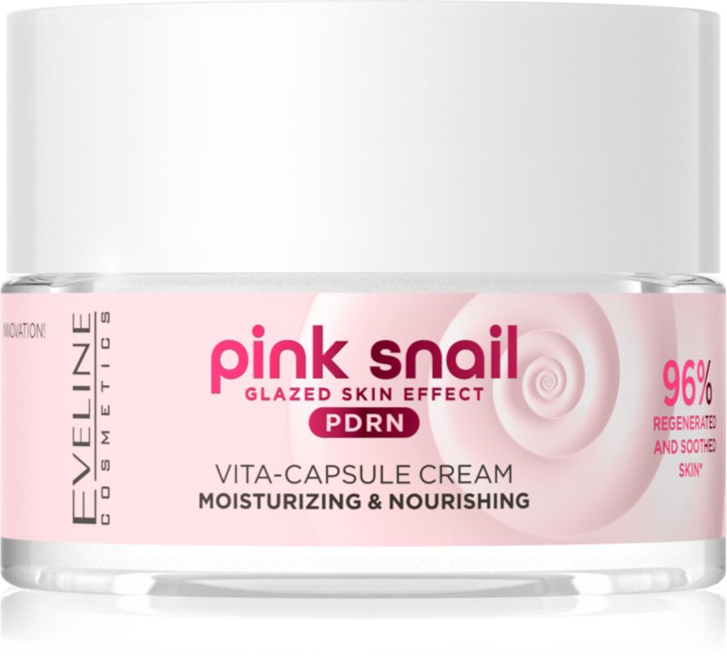 Eveline Cosmetics Pink Snail Glazed Skin Effect crema anti-rid si iluminare 50 ml