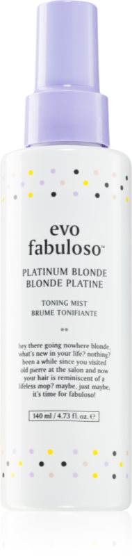 EVO Fabuloso Platinum Blonde Ton Mist spray pentru păr neutralizeaza tonurile de galben 140 ml