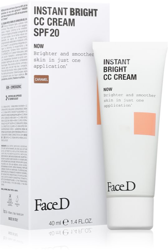 Face D Instant Bright crema CC hidratanta SPF 20 culoare Caramel 40 ml