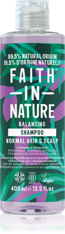 Faith In Nature Lavender & Geranium sampon natural pentru par normal spre uscat 400 ml
