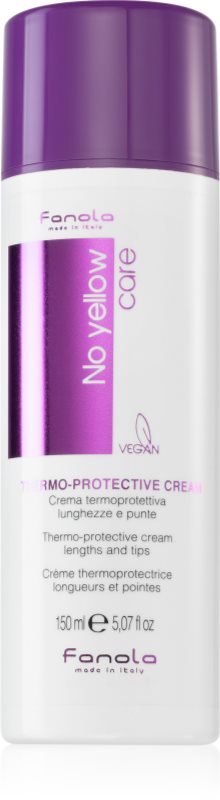 Fanola No Yellow Thermo-Protective Cream cremă hrănitoare și termo-protectoare pentru parul blond cu suvite 150 ml
