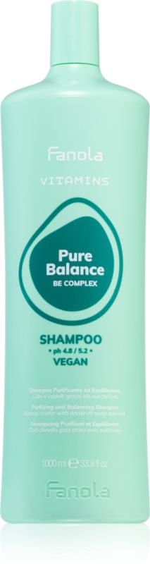 Fanola Vitamins Pure Balance Shampoo sampon pentru curatare pentru par gras si cu matreata