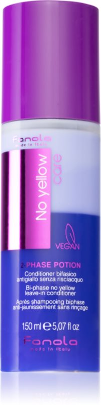 Fanola No Yellow 2 phase potion balsam (nu necesita clatire) pentru parul blond cu suvite 150 ml