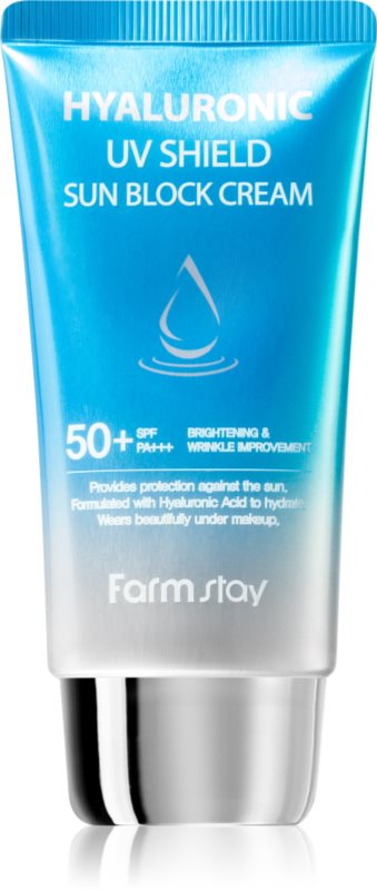 Farmstay Hyaluronic UV Shield Sun Block Cream crema protectoare pentru fata cu acid hialuronic SPF 50+ 70 g