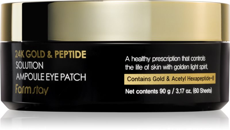 Farmstay 24K Gold & Peptide Solution masca pentru ochi 60 buc