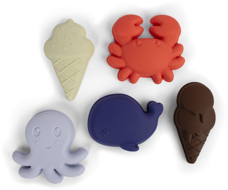 FILIBABBA Silicone Sand Toys Blue Mix jucărie pentru apă 5 buc