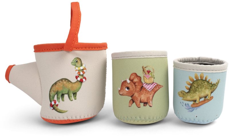 FILIBABBA Neoprene Bath Toys Dino Activity Cups jucărie pentru apă 6m+ 3 buc