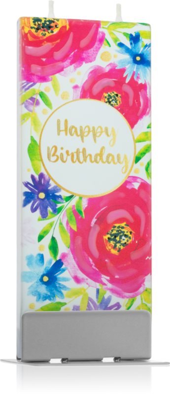 Flatyz Greetings Happy Birthday Flowers lumanare 6x15 cm