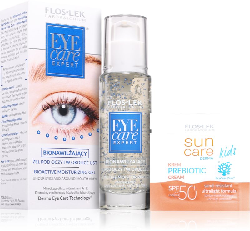 FlosLek Laboratorium Eye Care Gel hidratant bioactiv pentru jurul ochilor și buzelor 30 ml