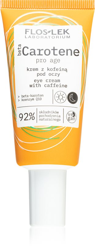 FlosLek Laboratorium Beta Carotene crema pentru ochi impotriva cutelor si al sacilor cu cafeina 30 ml