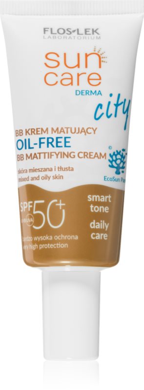FlosLek Laboratorium Sun Care Derma City BB crema BB matifianta oil free SPF 50+ 30 ml
