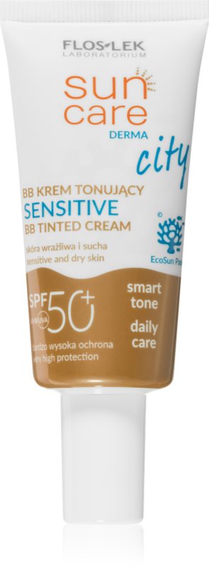 FlosLek Laboratorium Sun Care Derma City BB crema BB cu protectie ridicata si filtru UV pentru piele sensibilă SPF 50+ 30 ml