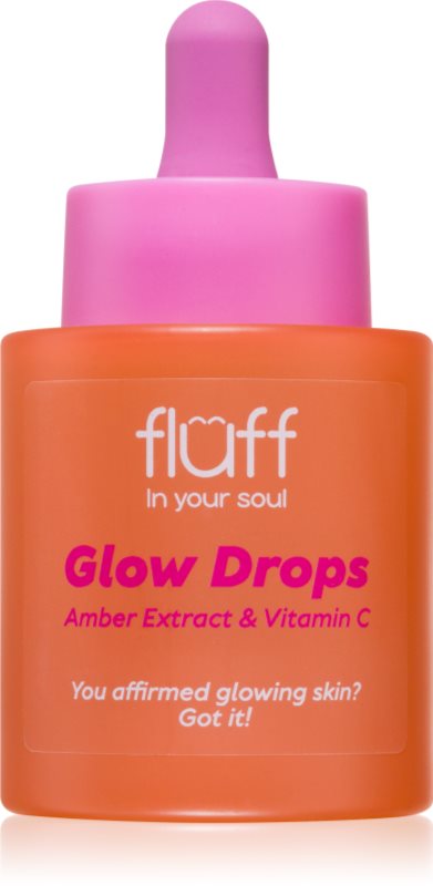 Fluff Glow Drops ser cu efect iluminator cu vitamina C Amber Extract 30 ml