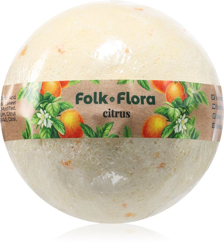 Folk & Flora Citrus bombă de baie cu efect revigorant 130 g