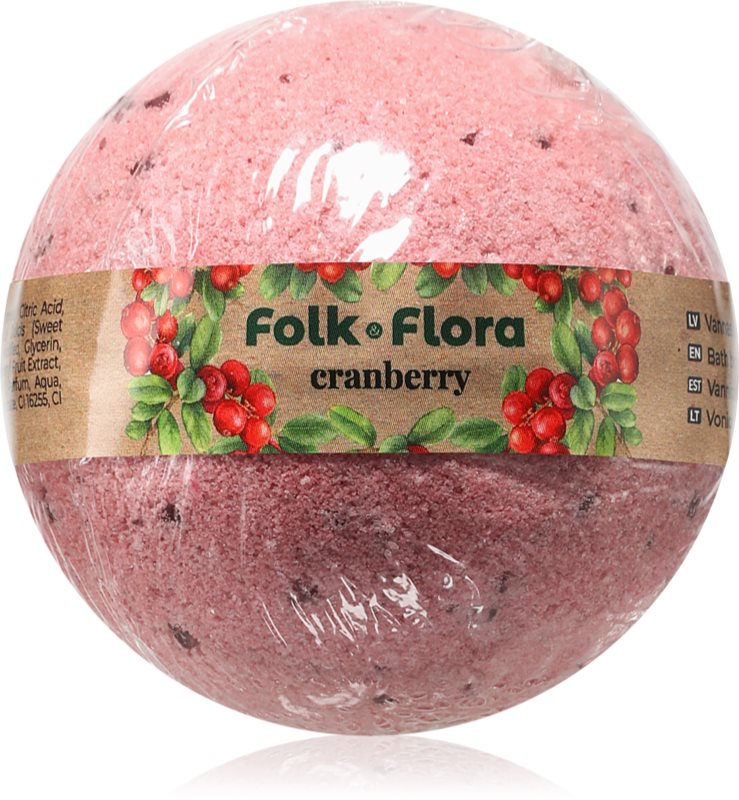 Folk & Flora Cranberry bombă de baie 130 g