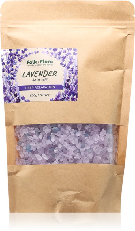 Folk & Flora Lavender sare de baie relaxantă 500 g