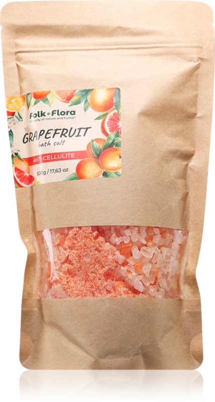 Folk & Flora Grapefruit sare de baie cu efect calmant 500 g