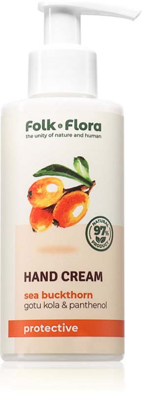Folk & Flora Sea Buckthorn crema protectoare pentru maini cu efect de nutritiv 150 ml