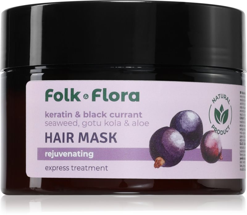 Folk & Flora Keratin & Black Currant masca de par regeneratoare 200 ml