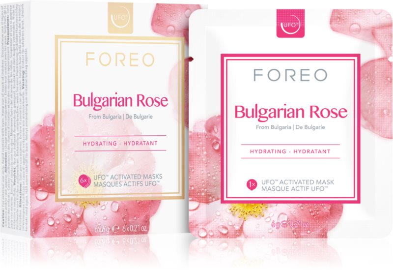 FOREO UFO™ Bulgarian Rose masca hidratanta 6 x 6 g