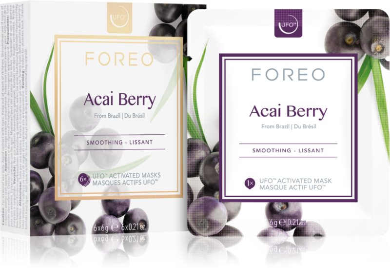 FOREO UFO™ Acai Berry masca pentru netezire 6 x 6 g