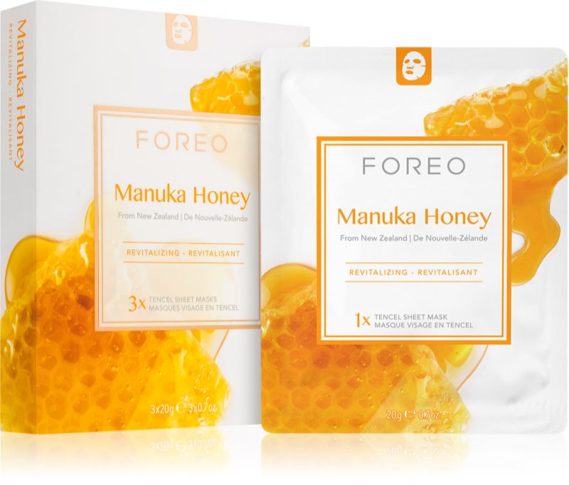 FOREO Farm to Face Sheet Mask Manuka Honey Masca hidratanta cu efect revitalizant sub forma de foaie 3x20 ml