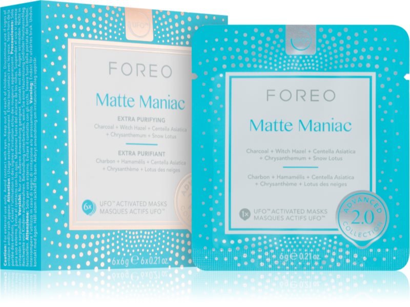 FOREO UFO™ Matte Maniac masca de fata pentru curatare 6 buc