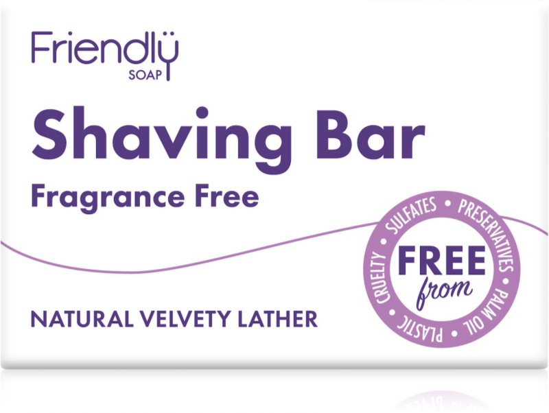 Friendly Soap Shaving Bar Fragrance Free săpun natural pentru ras fără parfum 7x95 g