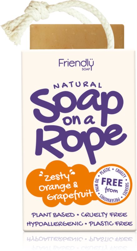 Friendly Soap Soap on a Rope Orange & Grapefruit săpun natural pe șnur 95 g