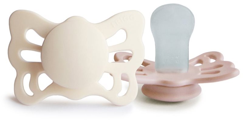 FRIGG Butterfly Size 1:0-6 months suzetă Cream/Blush 2 buc